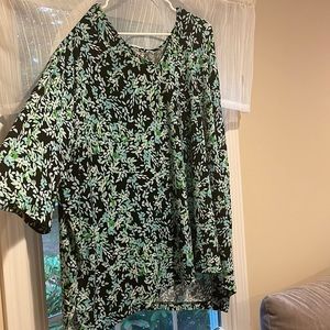 Ulla popken teal & black top